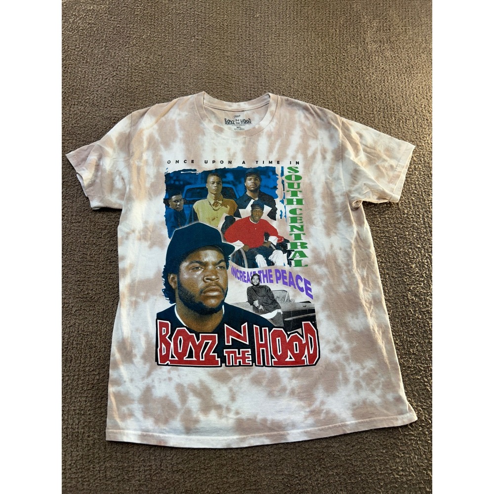 Philcos Boyz N The Hood Tie Dye Graphic Tee Shirt Ice Cube Tan White Mens M/L